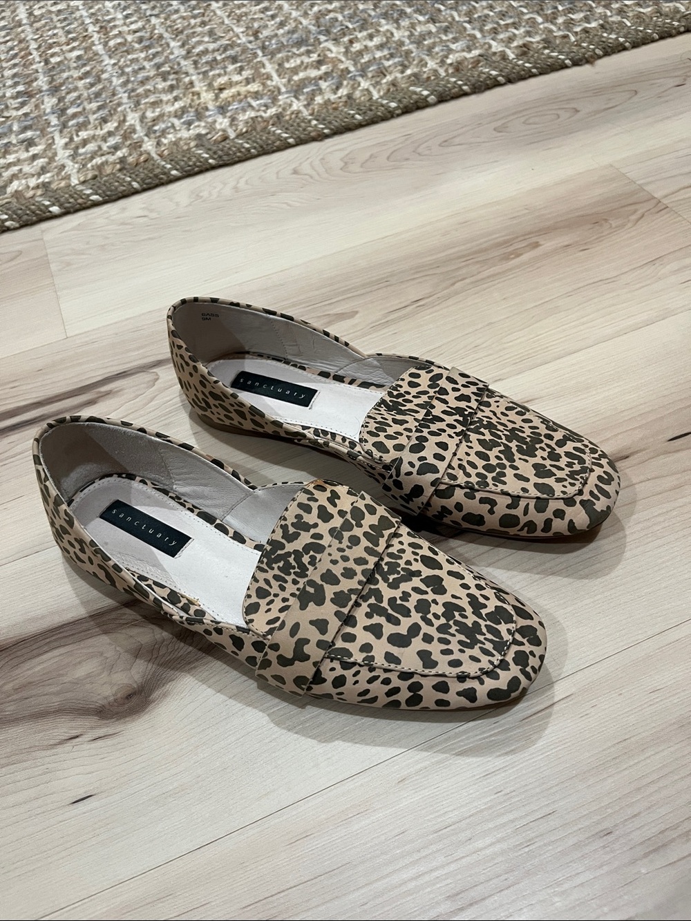 Sanctuary Leopard Print Loafers - Beige/Black Women's Flats